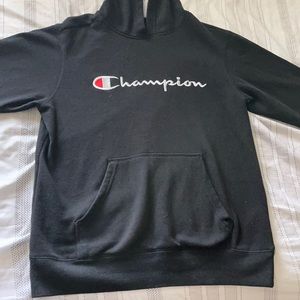 Black champion logo tee